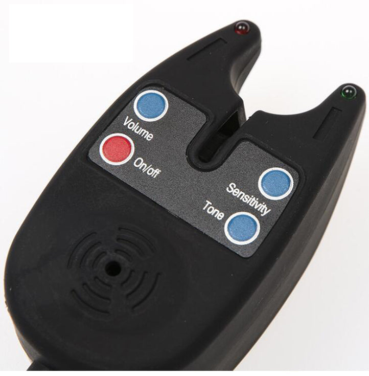 Fishing Bite Alarm with 2 LEDs Blue Light Adjustable Tone Volume Sensitivity Sound Fish Bite Alarm Waterproof Fishing Tool