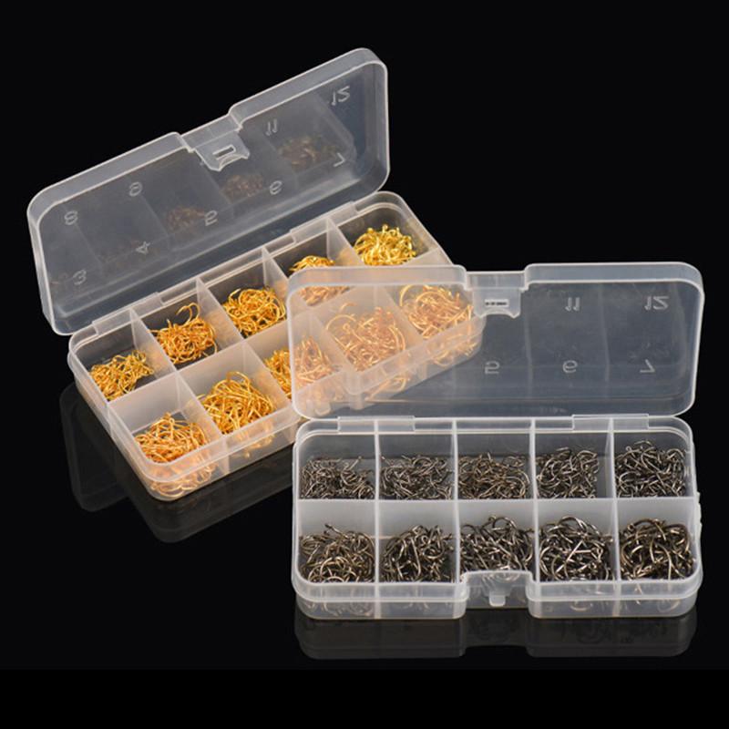 LEO 600PCS/BOX High Carbon Steel Fishing Hooks Sharp Barbed Circle   3#-12#