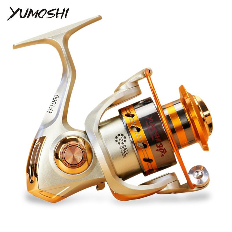 Yumoshi EF1000-7000 12BB 5.2:1 Metal Spinning Fishing Reels Fly Wheel For Fresh/ Salt Water