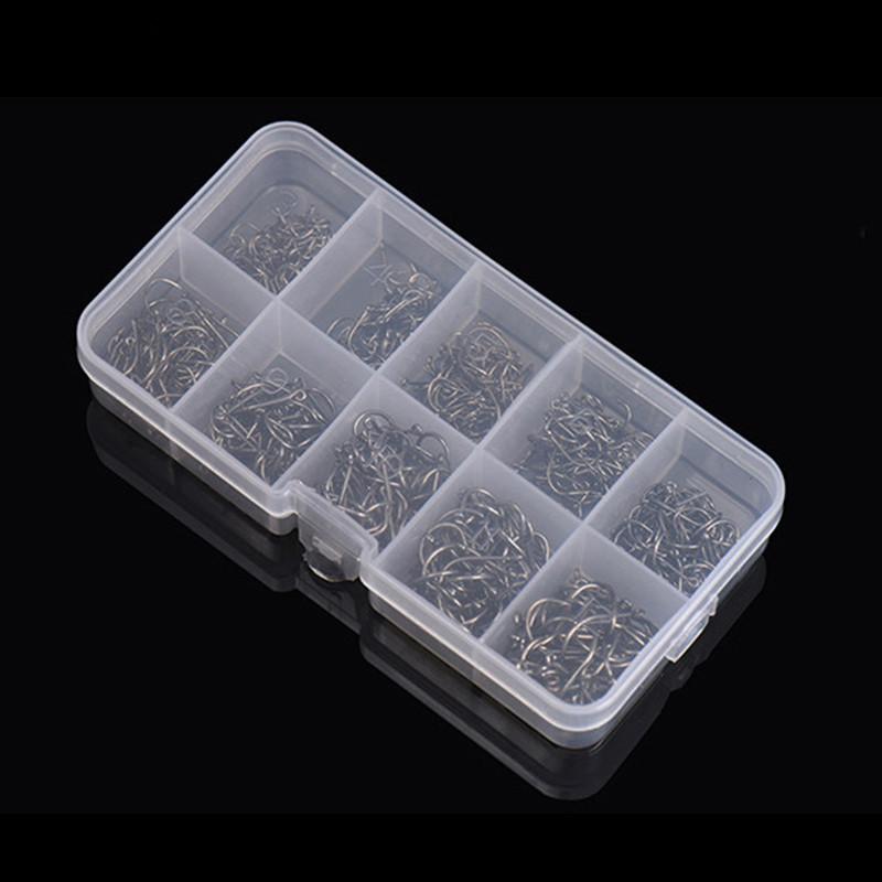 LEO 600PCS/BOX High Carbon Steel Fishing Hooks Sharp Barbed Circle   3#-12#