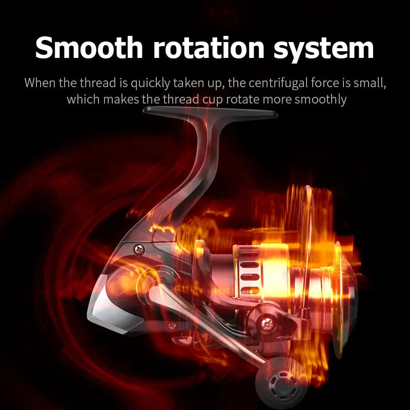 LINNHUE Fishing Reel HE7000 Max Drag 10kg 5.2:1 High Speed Metal Spool Spinning Reel Saltwater Reel carp Reel Fishing Send Line